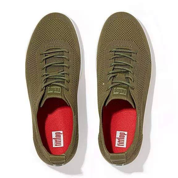 Fitflop Womens Rally Tonal Knit Sneakers - Olive Green