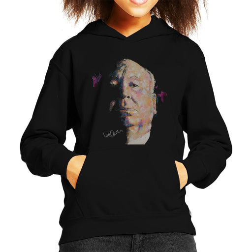 Sidney Maurer Original Portrait Of Alfred Hitchcock Portrait Kids Hooded Sweatshirt - Kids Boys Hooded Sweatshirt