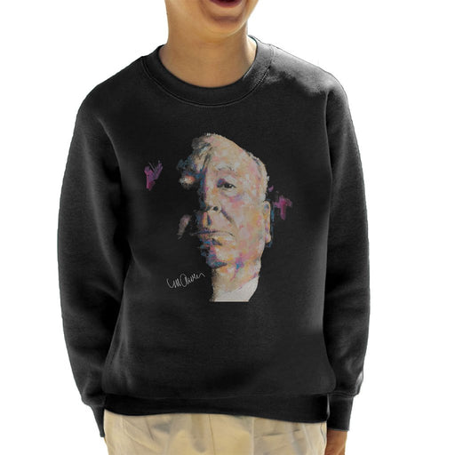 Sidney Maurer Original Portrait Of Alfred Hitchcock Portrait Kids Sweatshirt - Kids Boys Sweatshirt