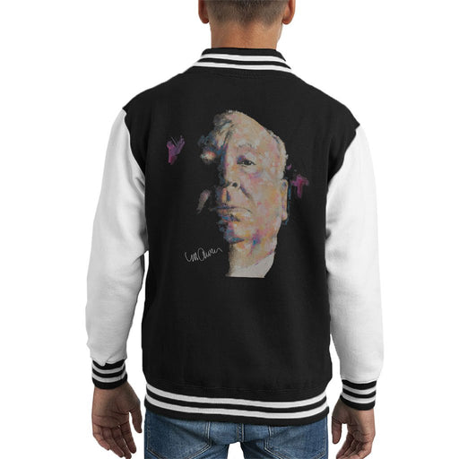 Sidney Maurer Original Portrait Of Alfred Hitchcock Portrait Kids Varsity Jacket - Kids Boys Varsity Jacket