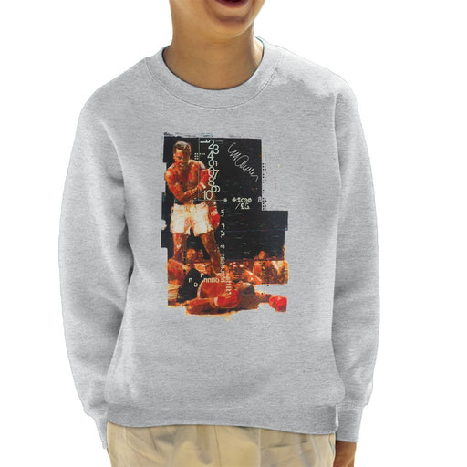 Sidney Maurer Original Portrait Of Muhammad Ali Sonny Liston Knockout Kids Sweatshirt - Kids Boys Sweatshirt