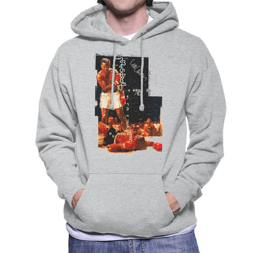 Sidney Maurer Original Portrait Of Muhammad Ali Sonny Liston Knockout Mens Hooded Sweatshirt - Mens Hooded Sweatshirt