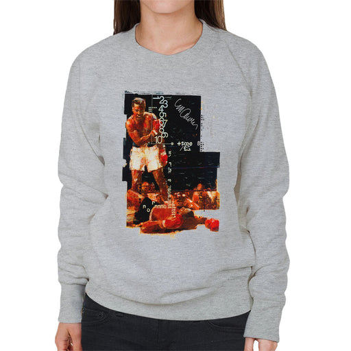 Sidney Maurer Original Portrait Of Muhammad Ali Sonny Liston Knockout Womens Sweatshirt - Womens Sweatshirt