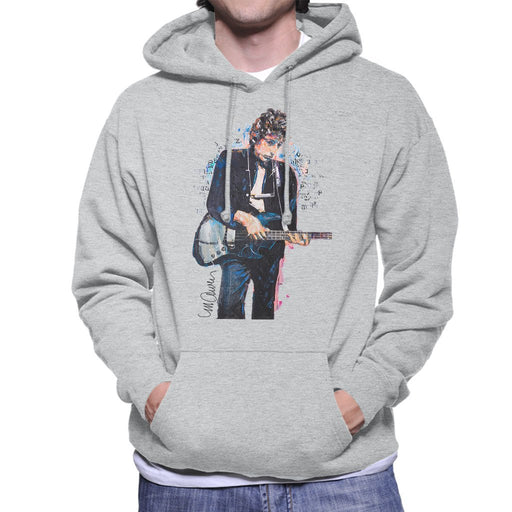 Sidney Maurer Original Portrait Of Bob Dylan On Bass Mens Hooded Sweatshirt - Mens Hooded Sweatshirt