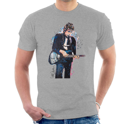 Sidney Maurer Original Portrait Of Bob Dylan On Bass Mens T-Shirt - Mens T-Shirt