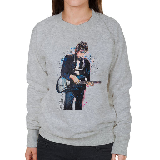 Sidney Maurer Original Portrait Of Bob Dylan On Bass Womens Sweatshirt - Womens Sweatshirt