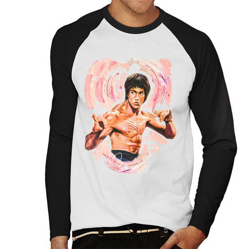 Sidney Maurer Original Portrait Of Bruce Lee Enter The Dragon Men's Baseball Long Sleeved T-Shirt