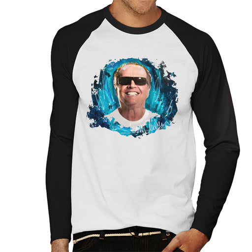 Sidney Maurer Original Portrait Of Jack Nicholson Men's Baseball Long Sleeved T-Shirt