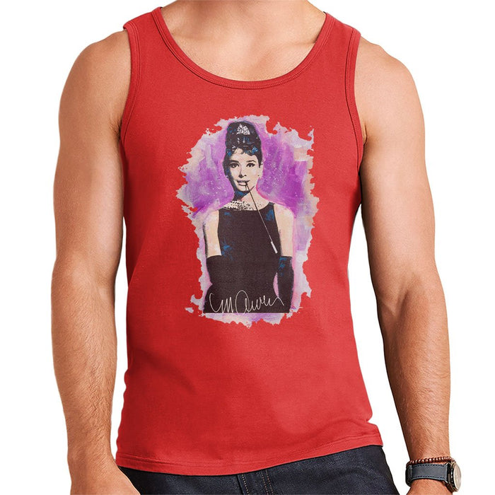 Sidney Maurer Original Portrait Of Audrey Hepburn Mens Vest - Small / Red - Mens Vest