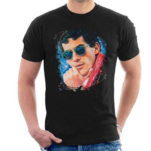 Sidney Maurer Original Portrait Of Ayrton Senna Mens T-Shirt - Mens T-Shirt