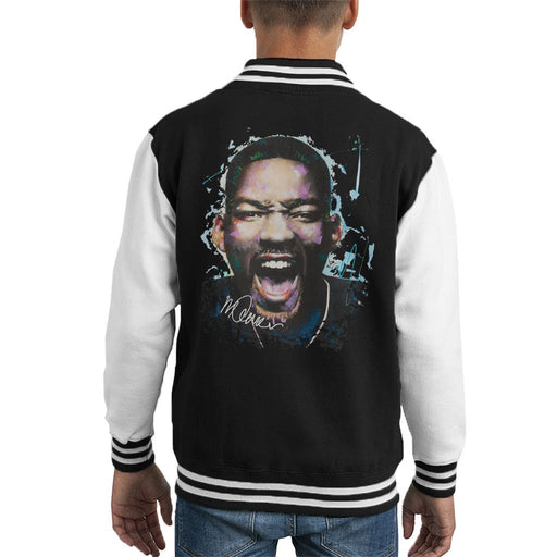 Sidney Maurer Original Portrait Of Will Smith Kids Varsity Jacket - Kids Boys Varsity Jacket