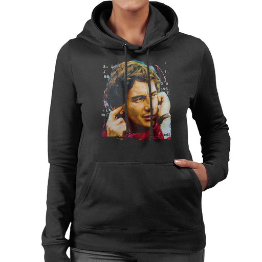 Sidney Maurer Original Portrait Of Ayrton Senna McLaren 1991 Womens Hooded Sweatshirt - Womens Hooded Sweatshirt