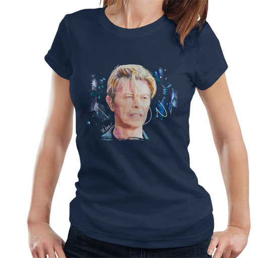 Sidney Maurer Original Portrait Of David Bowie Live Womens T-Shirt - Womens T-Shirt