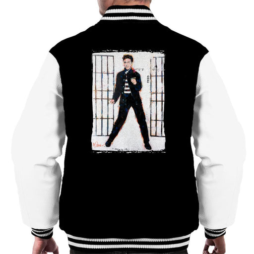 Sidney Maurer Original Portrait Of Elvis Presley Jailhouse Rock Mens Varsity Jacket - Mens Varsity Jacket