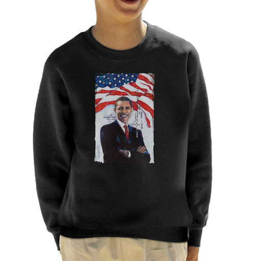 Sidney Maurer Original Portrait Of Barack Obama Kids Sweatshirt - Kids Boys Sweatshirt