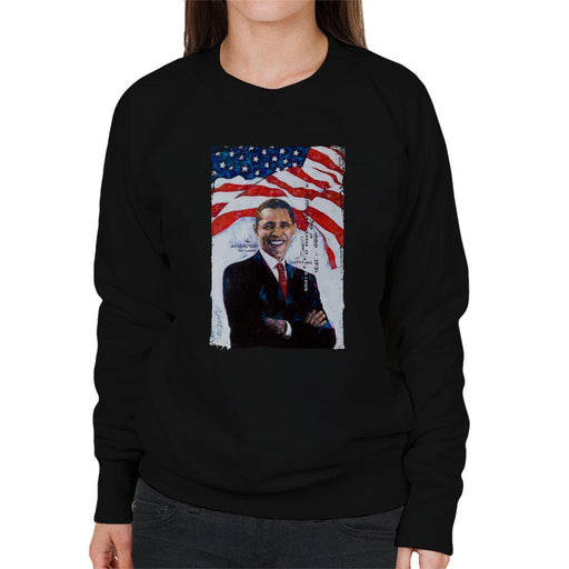 Sidney Maurer Original Portrait Of Barack Obama Womens Sweatshirt - Womens Sweatshirt