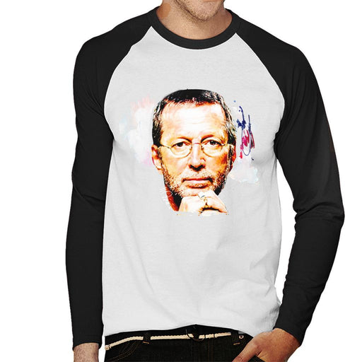 Sidney Maurer Original Portrait Of Eric Clapton Mens Baseball Long Sleeved T-Shirt - Mens Baseball Long Sleeved T-Shirt