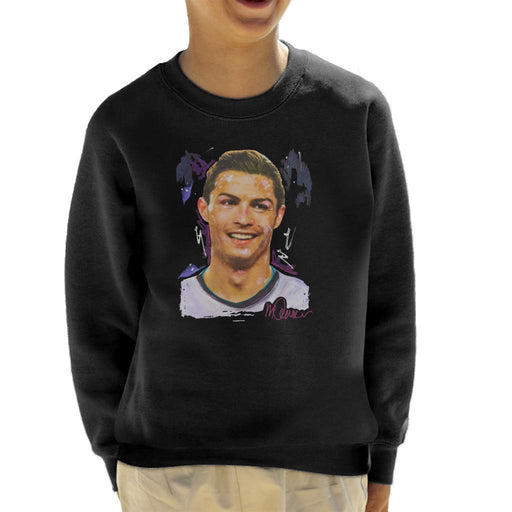 Sidney Maurer Original Portrait Of Cristiano Ronaldo Closeup Kids Sweatshirt - Kids Boys Sweatshirt