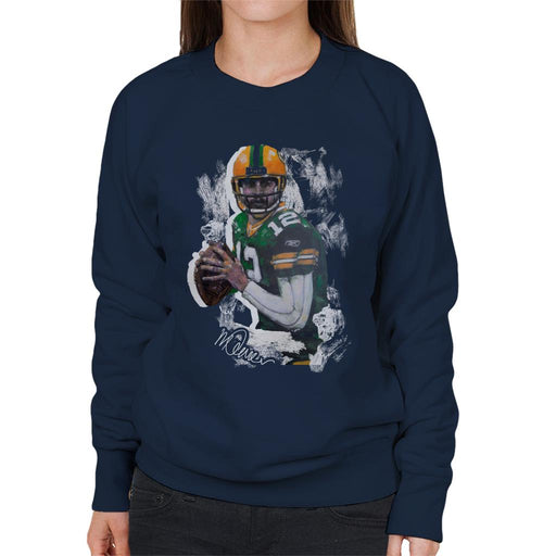 Sidney Maurer Original Portrait Of Aaron Rodgers Women's Sweatshirt