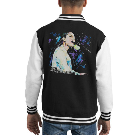 Sidney Maurer Original Portrait Of Alicia Keys Kid's Varsity Jacket