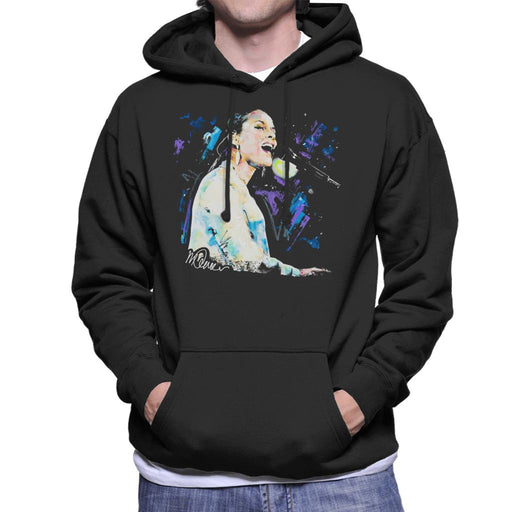 Sidney Maurer Original Portrait Of Alicia Keys Men's Hooded Sweatshirt