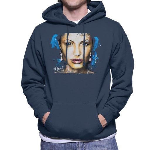 Sidney Maurer Original Portrait Of Angelina Jolie Men's Hooded Sweatshirt