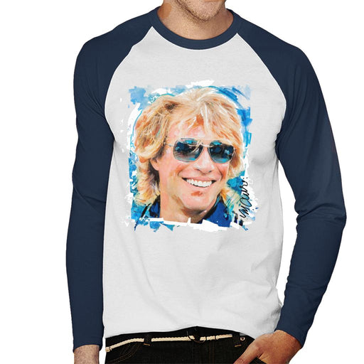 Sidney Maurer Original Portrait Of Jon Bon Jovi Men's Baseball Long Sleeved T-Shirt