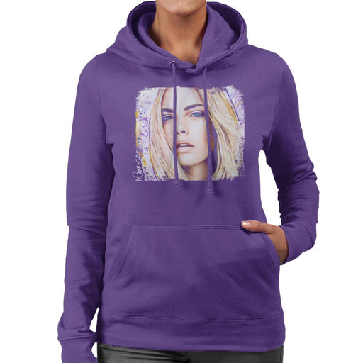 Sidney Maurer Original Portrait Of Cara Delevingne Women's Hooded Sweatshirt