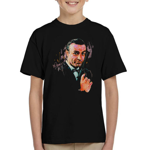 Sidney Maurer Original Portrait Of Sean Connery James Bond Kid's T-Shirt