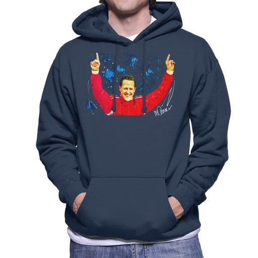 Sidney Maurer Original Portrait Of Michael Schumacher Ferrari Men's Hooded Sweatshirt