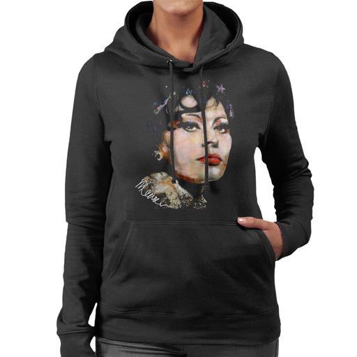 Sidney Maurer Original Portrait Of Actress Sophia Loren Women's Hooded Sweatshirt