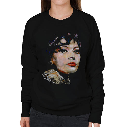 Sidney Maurer Original Portrait Of Actress Sophia Loren Women's Sweatshirt