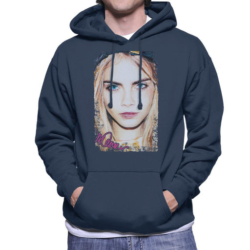 Sidney Maurer Original Portrait Of Actress Cara Delevingne Men's Hooded Sweatshirt