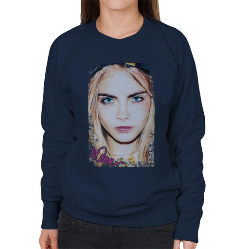 Sidney Maurer Original Portrait Of Actress Cara Delevingne Women's Sweatshirt