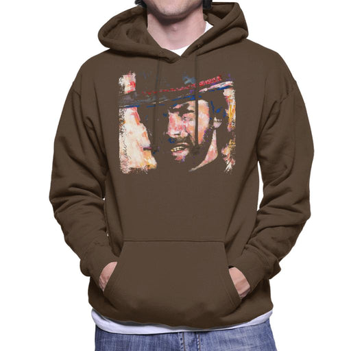 Sidney Maurer Original Portrait Of Actor Clint Eastwood Men's Hooded Sweatshirt