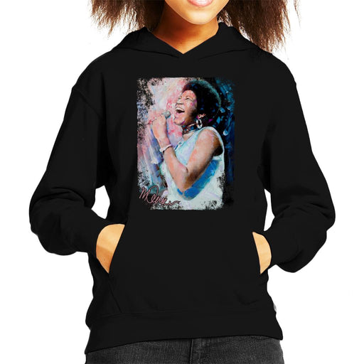 Sidney Maurer Original Portrait Of Aretha Franklin Singing Kid's Hooded Sweatshirt