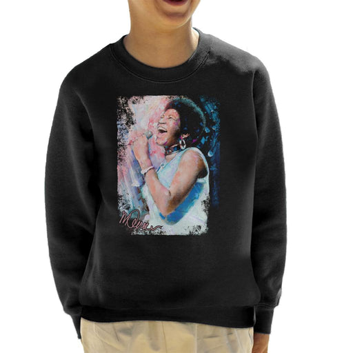 Sidney Maurer Original Portrait Of Aretha Franklin Singing Kid's Sweatshirt