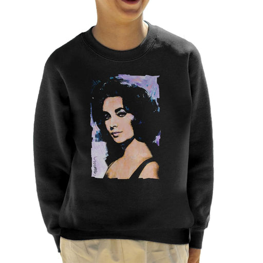 Sidney Maurer Original Portrait Of Actress Elizabeth Taylor Kid's Sweatshirt