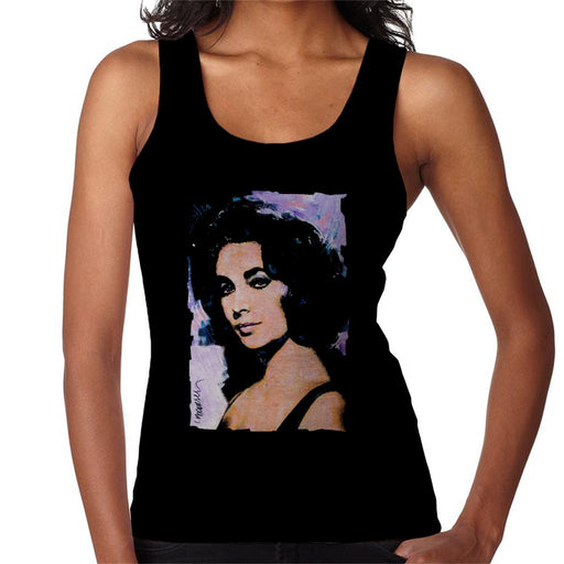 Sidney Maurer Original Portrait Of Actress Elizabeth Taylor Women's Vest