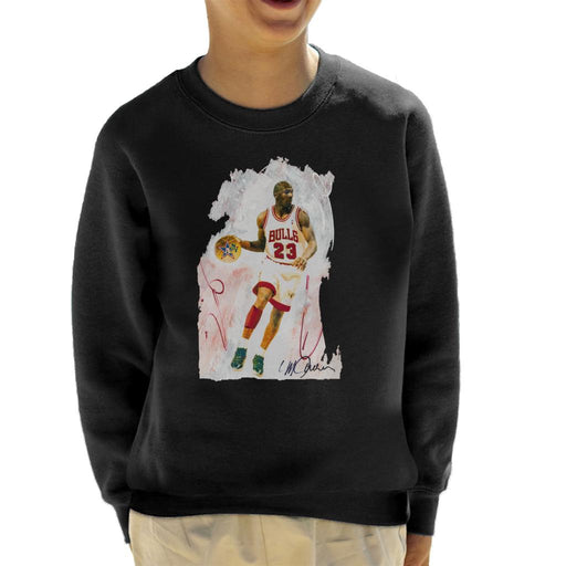 Sidney Maurer Original Portrait Of Basketball Star Michael Jordan Kid's Sweatshirt