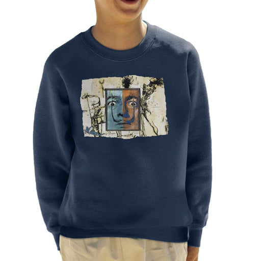 Sidney Maurer Original Portrait Of Surrealist Salvador Dali Kid's Sweatshirt