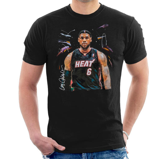 Sidney Maurer Original Portrait Of LeBron James Miami Heat Jersey Men's T-Shirt