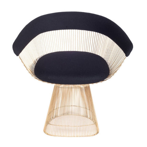 Holiday Decor Must-Haves: 2015 Brass and Wool Curve Chair Black and Gold