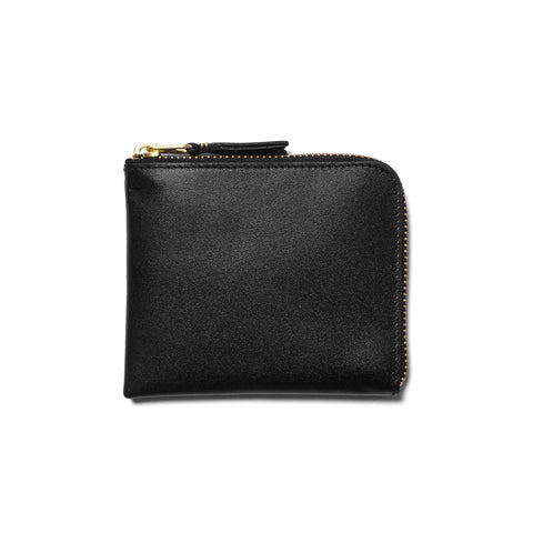 comme des garcons wallet Classic Line Leather Half Zip Wallet Black