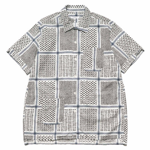 Engineered Garments Camp Shirt/ Afghan Print White/Black