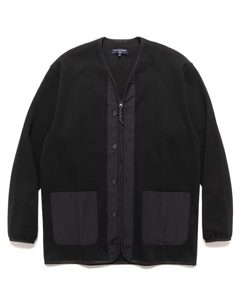 Cotton Zip Cardigan Black | HAVEN