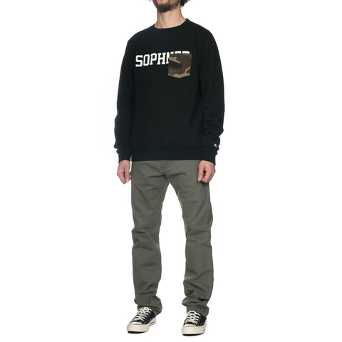 Pocket Crew Neck Sweat Black