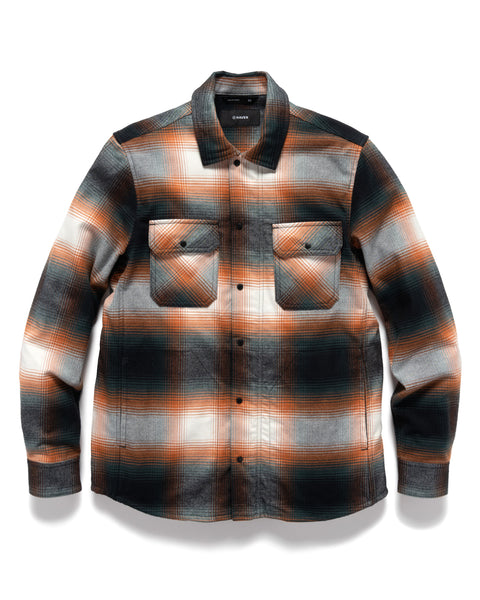 Woodland Shirt - Shadow Plaid Cotton Rust | HAVEN