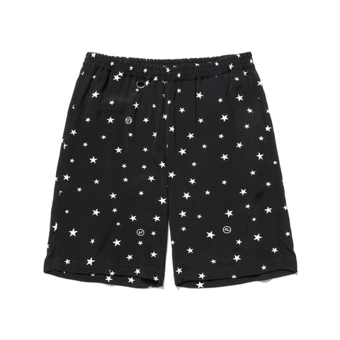 Rayon Patterned All Over Easy Short -Star- Black