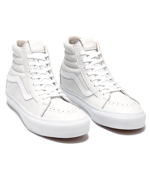 vans sk8 hi white leather